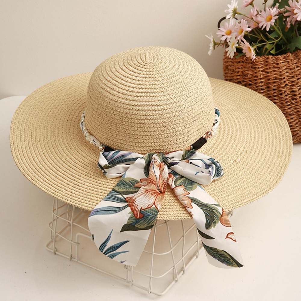 Floral Ribbon Straw Hat
